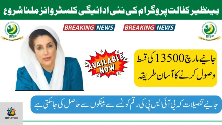 BISP 13500 Stipends District Wise Bank Clusters Distribution Method